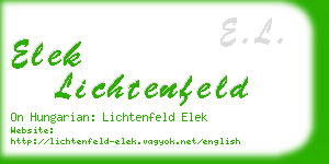 elek lichtenfeld business card